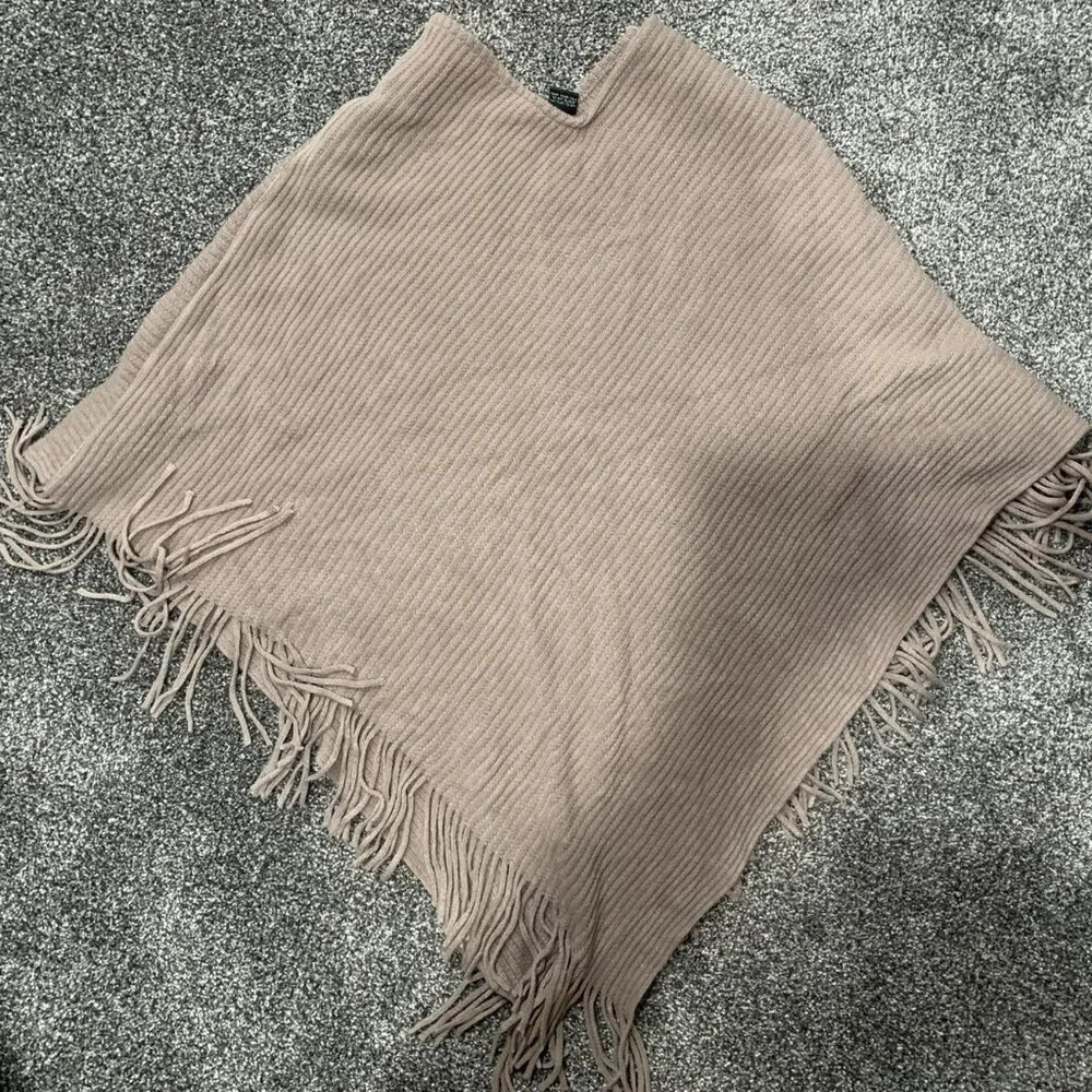 Khaki Sweater Shawl - OSFM